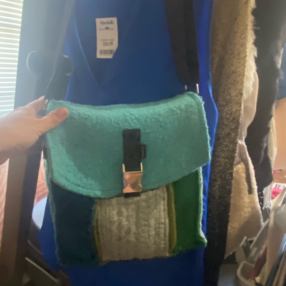 Multi colored felt purse